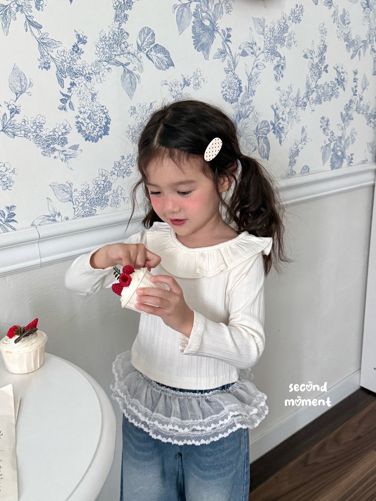 ［second moment］Frill collar rib tops