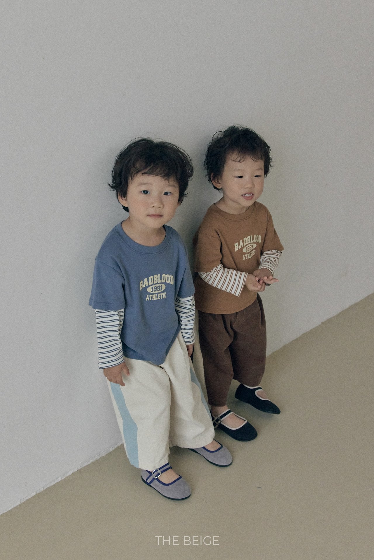 ［The beige］Layered Sleeve Tee