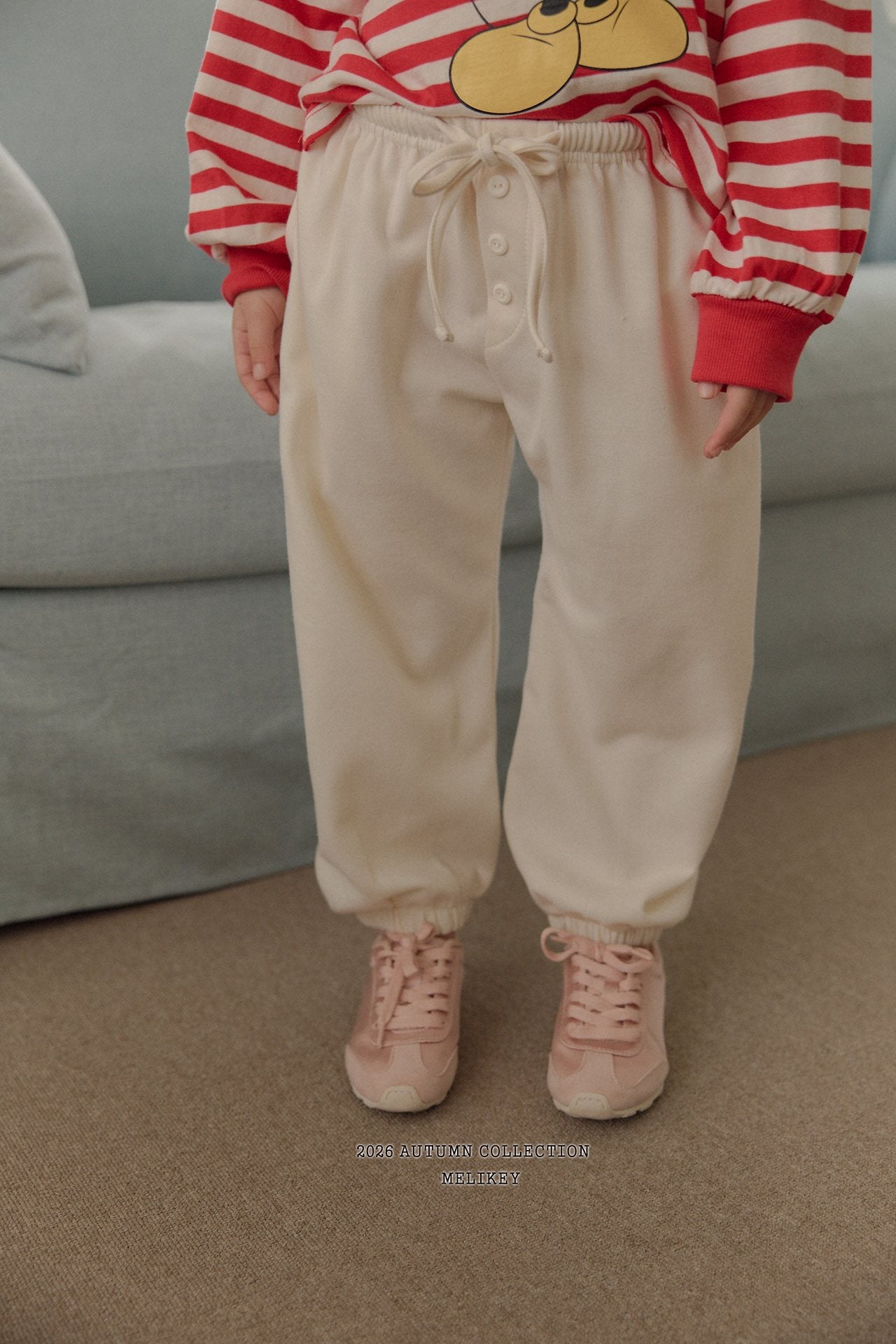 ［Melikey］Button color jogger pants