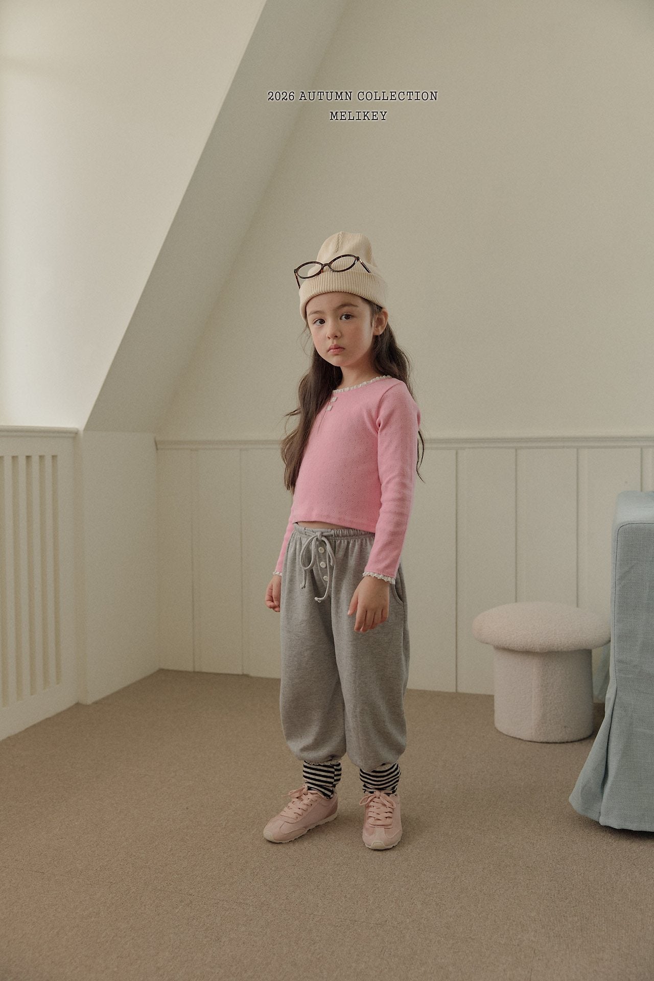 ［Melikey］Button color jogger pants
