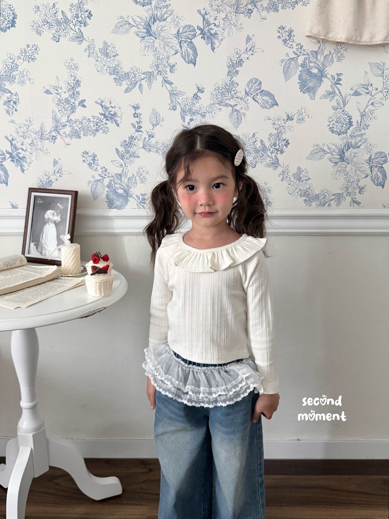 ［second moment］Frill collar rib tops