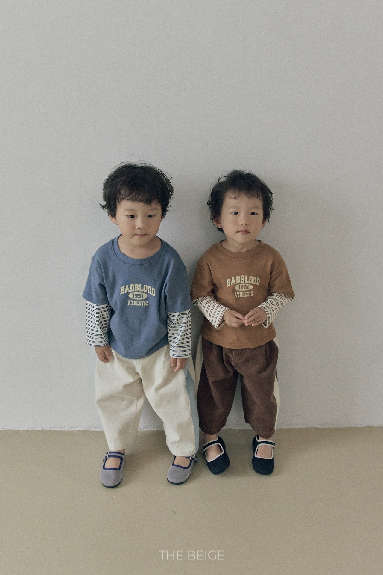 ［The beige］Layered Sleeve Tee