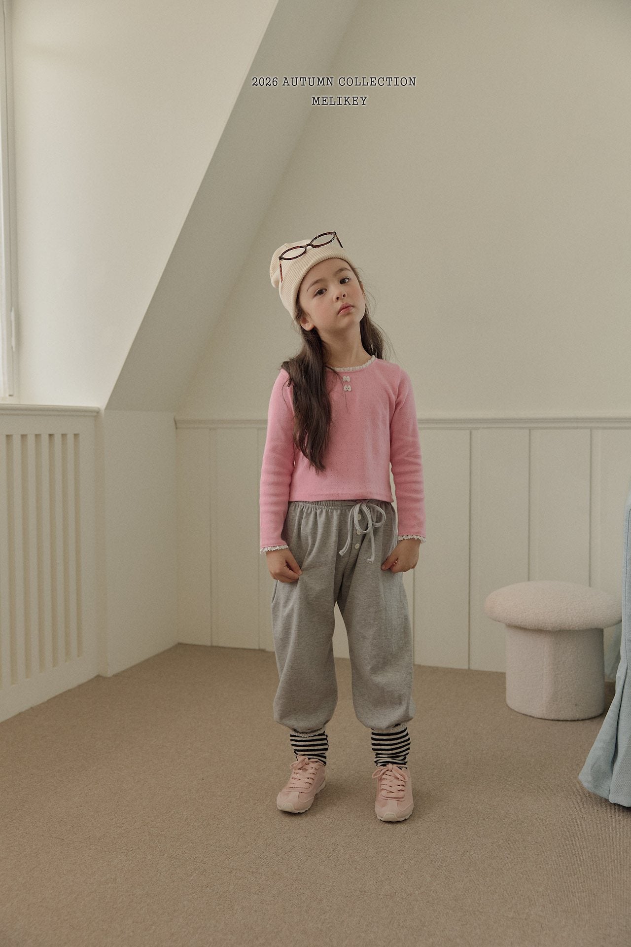 ［Melikey］Button color jogger pants