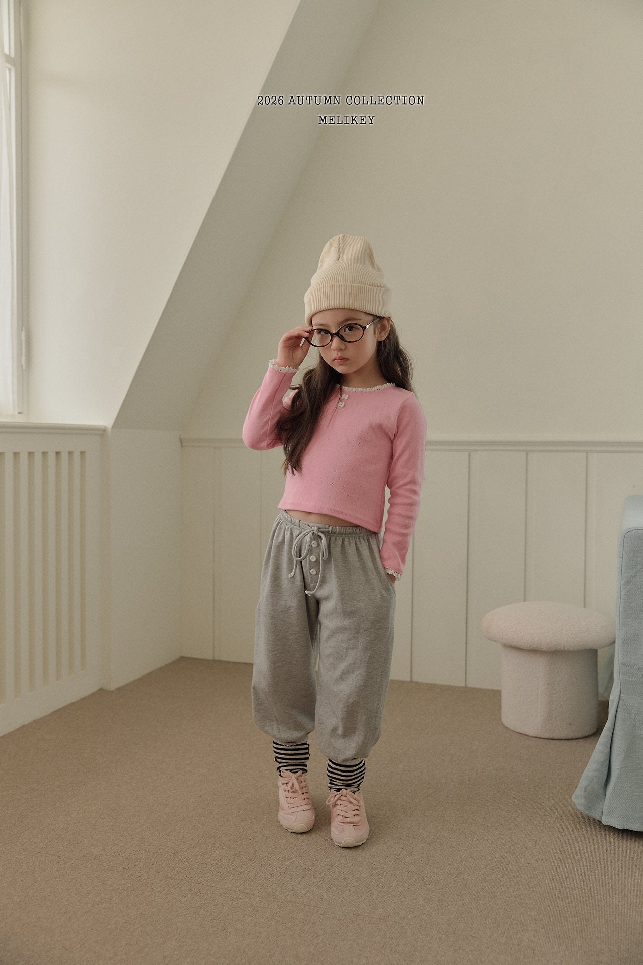 ［Melikey］Button color jogger pants