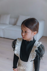 ［ROA］Dot frill suspender pants