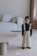 ［ROA］Dot frill suspender pants