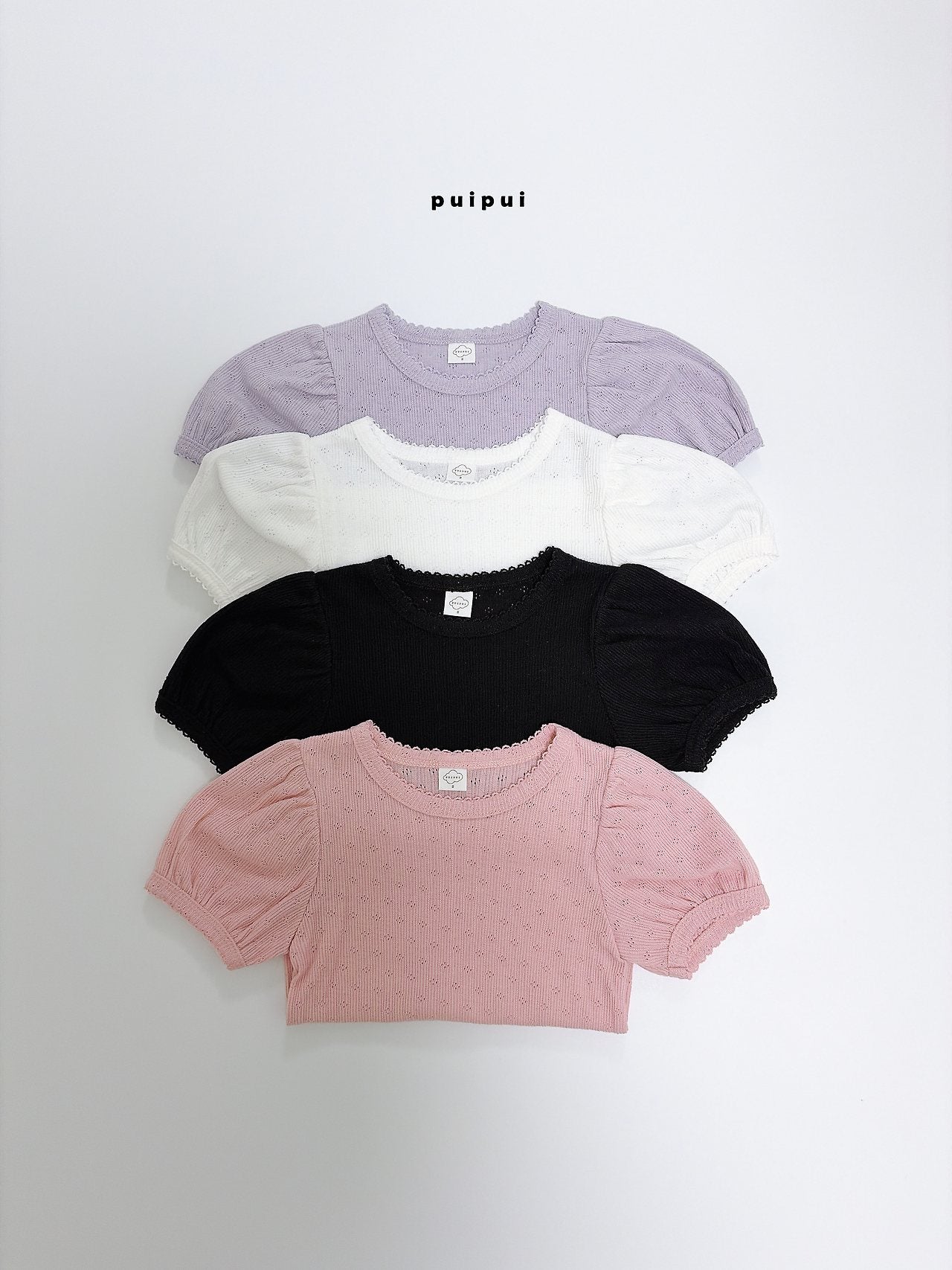 ［puipui］Eve eyelet puff tops