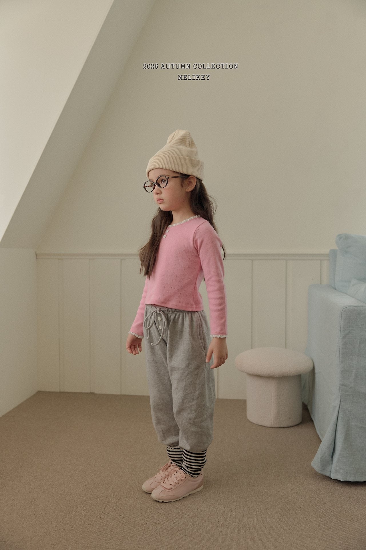 ［Melikey］Button color jogger pants
