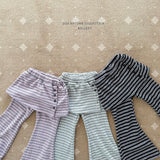 ［Melikey］Stripe wrap skirt pants