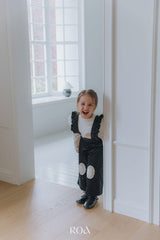 ［ROA］Dot frill suspender pants