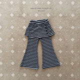 ［Melikey］Stripe wrap skirt pants