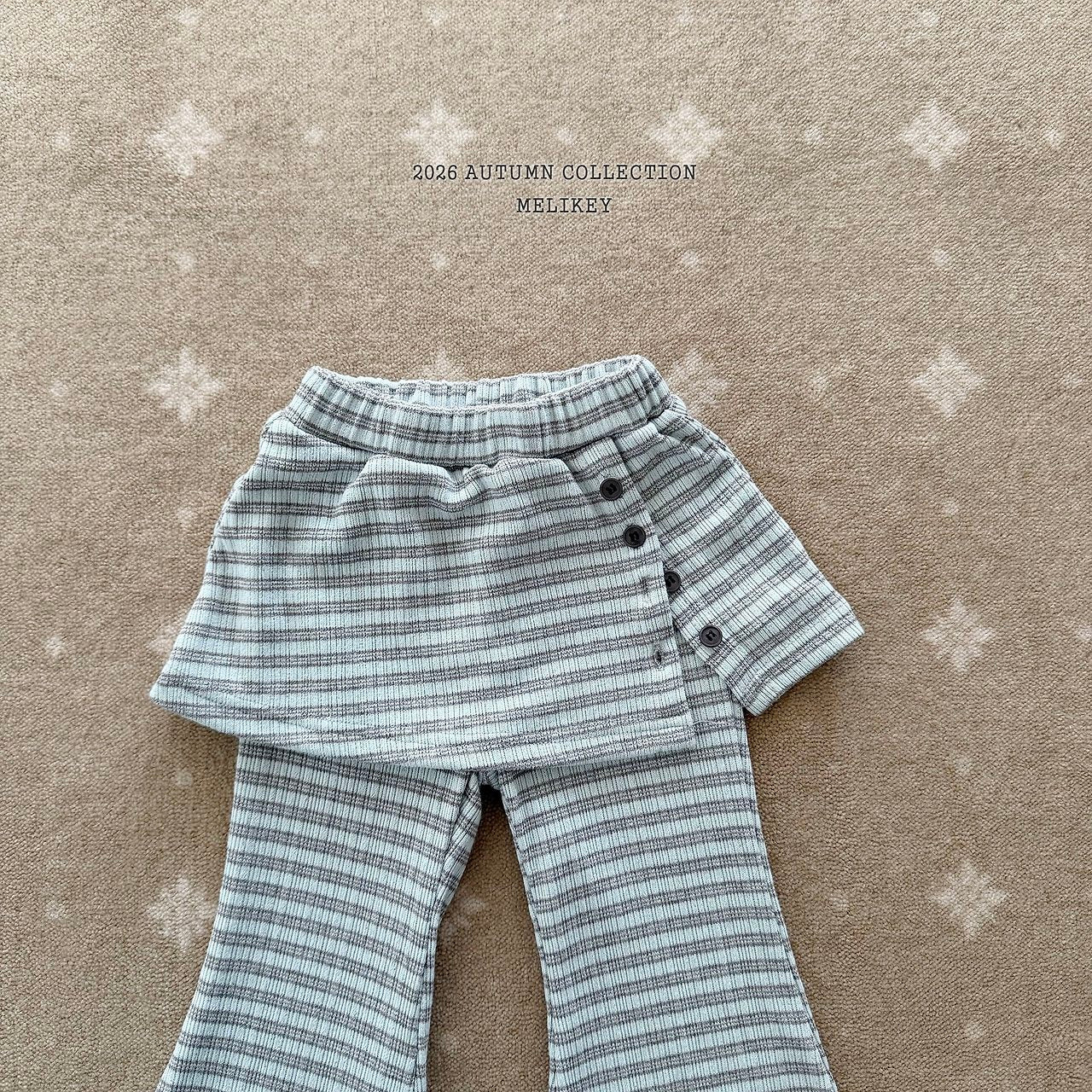 ［Melikey］Stripe wrap skirt pants