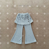 ［Melikey］Stripe wrap skirt pants