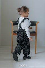 ［ROA］Dot frill suspender pants