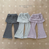 ［Melikey］Stripe wrap skirt pants