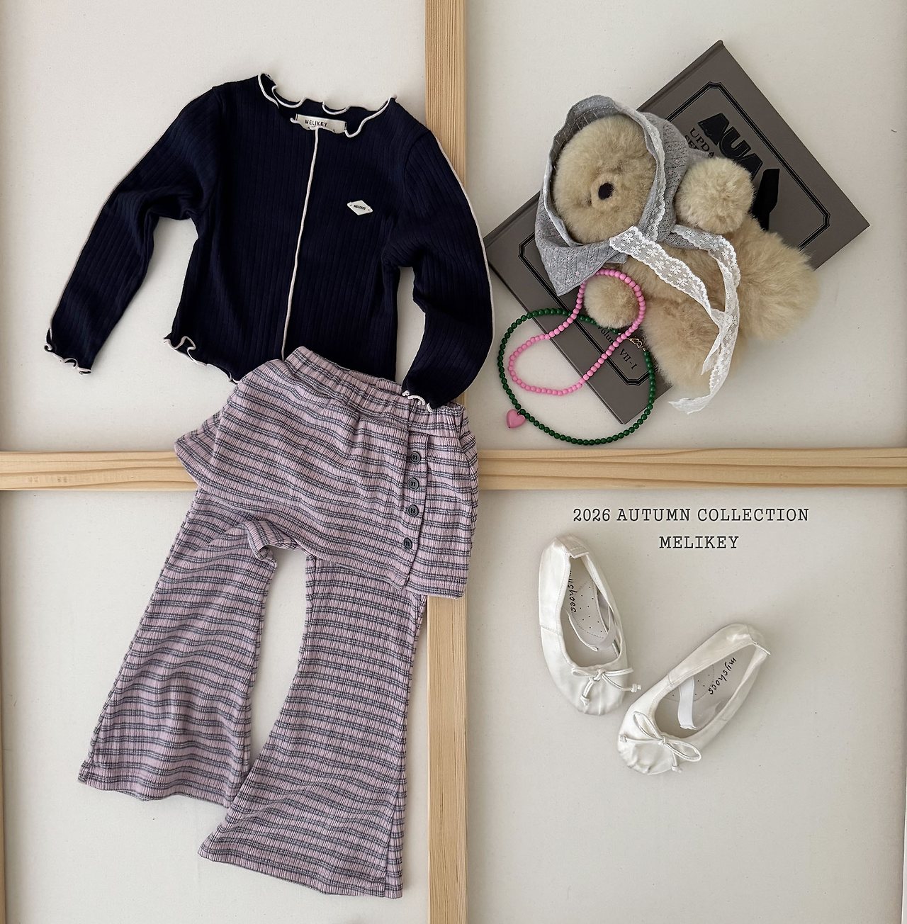［Melikey］Stripe wrap skirt pants