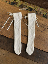 ［marron］Lace ribbon socks