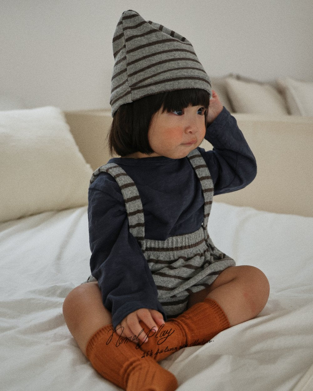 ［normalplay］Melody Stripe Suspender Bloomer
