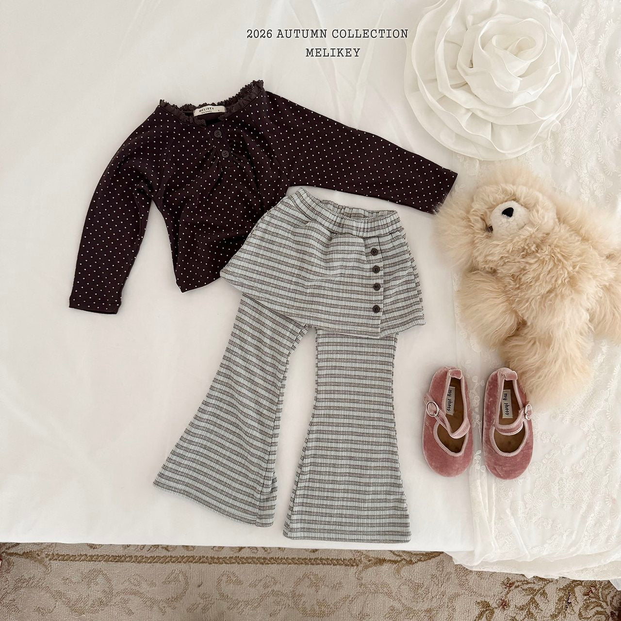 ［Melikey］Stripe wrap skirt pants