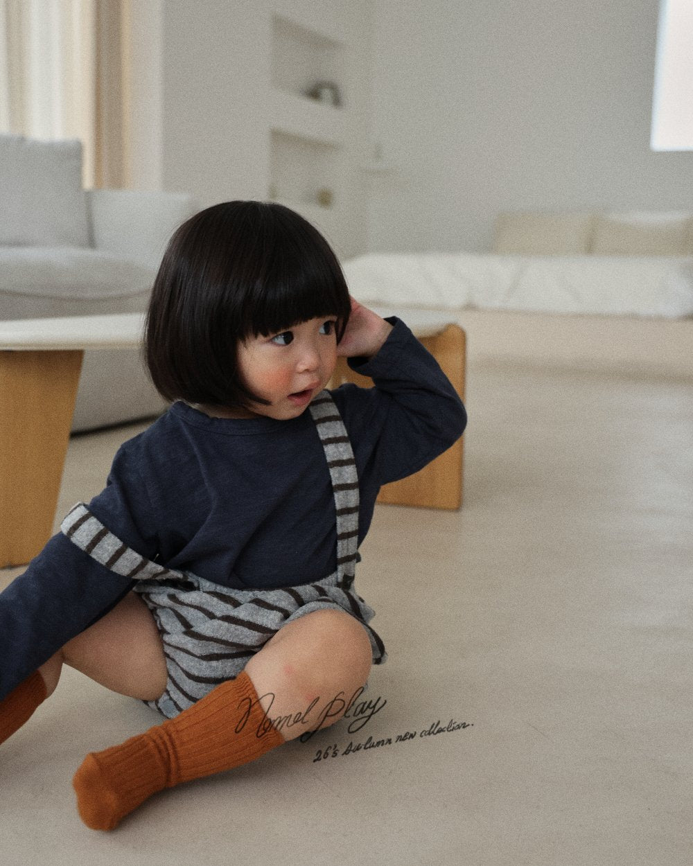 ［normalplay］Melody Stripe Suspender Bloomer