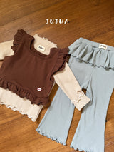 ［jujua］Stripe mellow tops