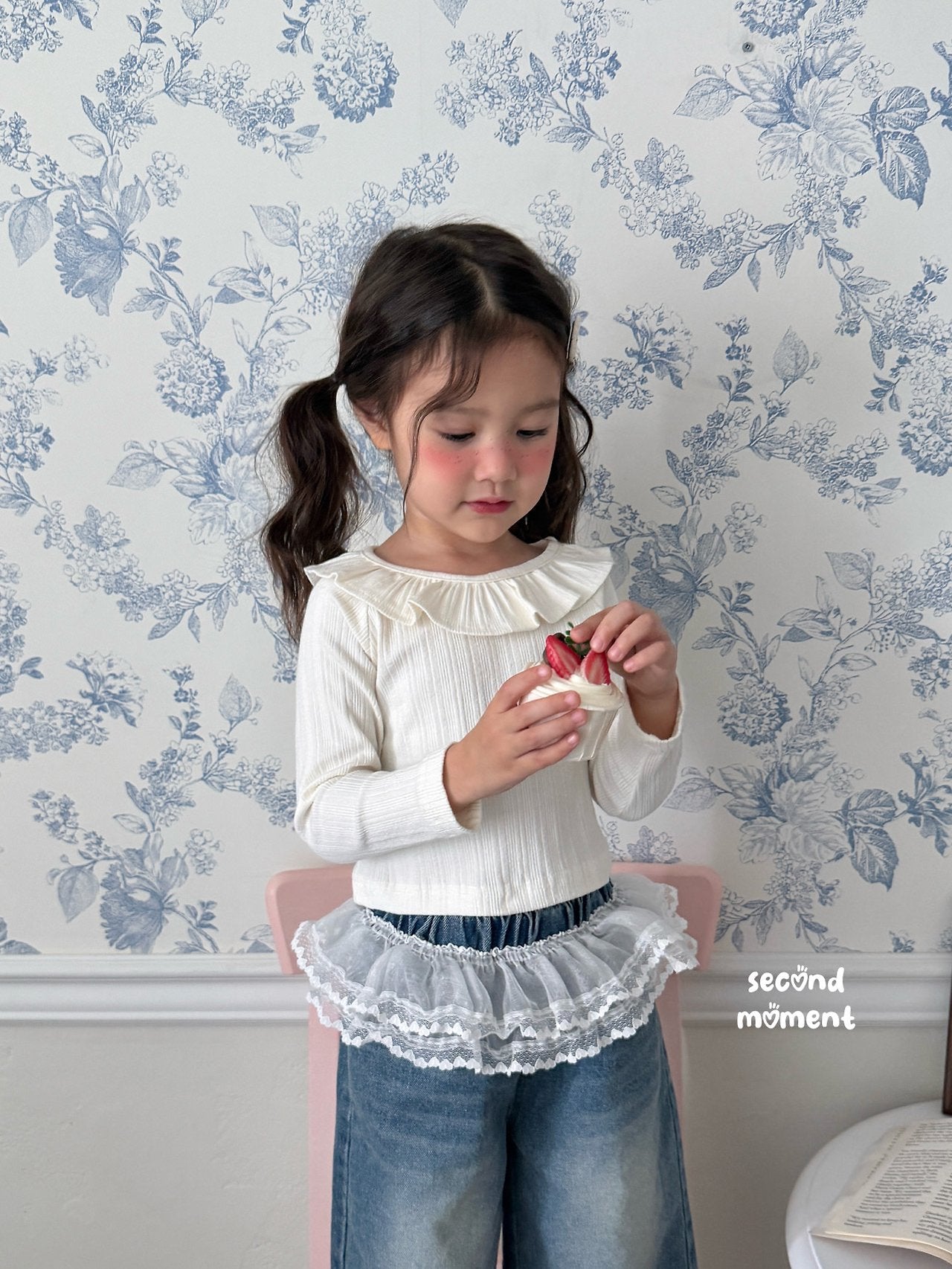 ［second moment］Frill collar rib tops