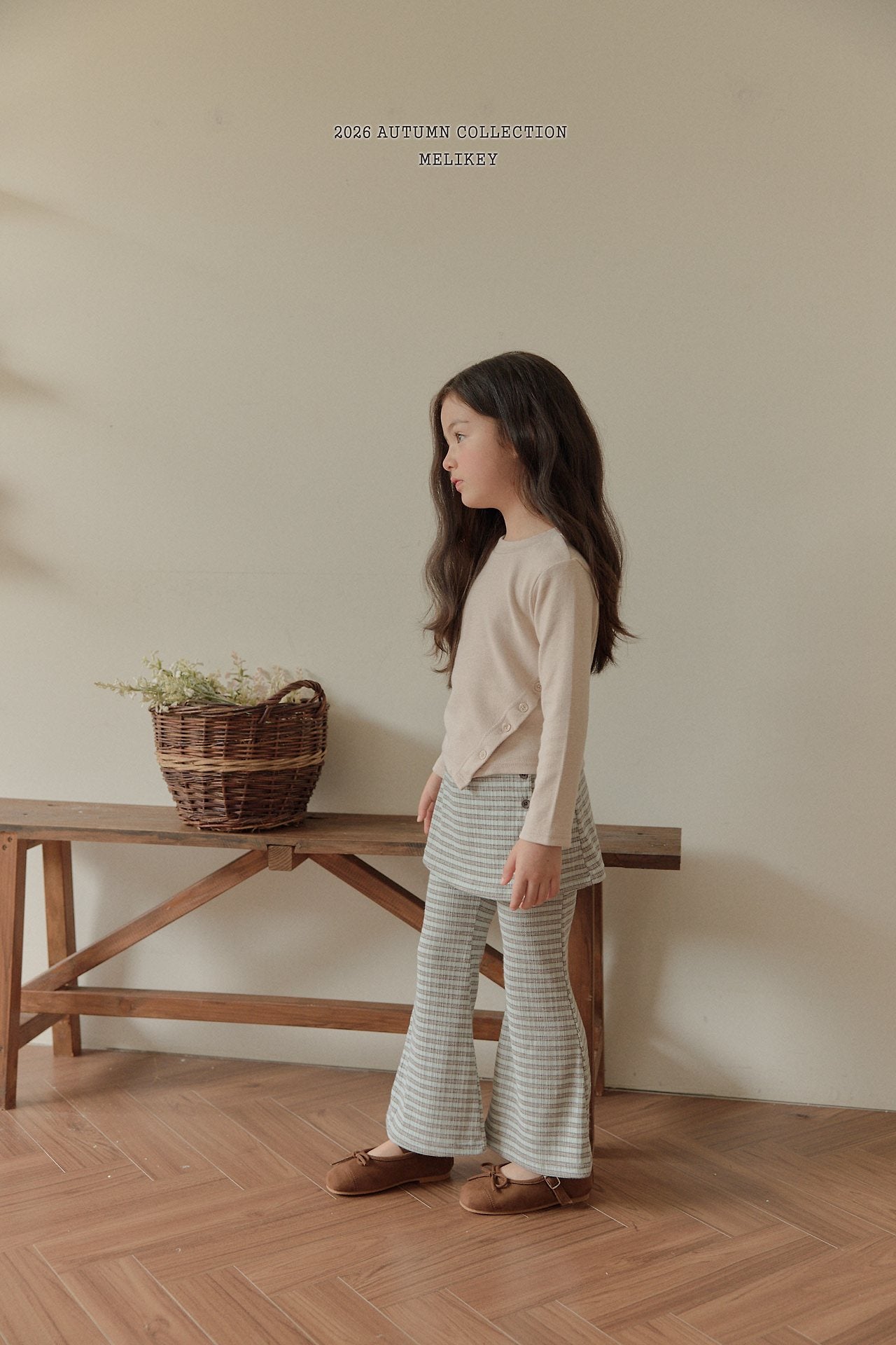 ［Melikey］Stripe wrap skirt pants