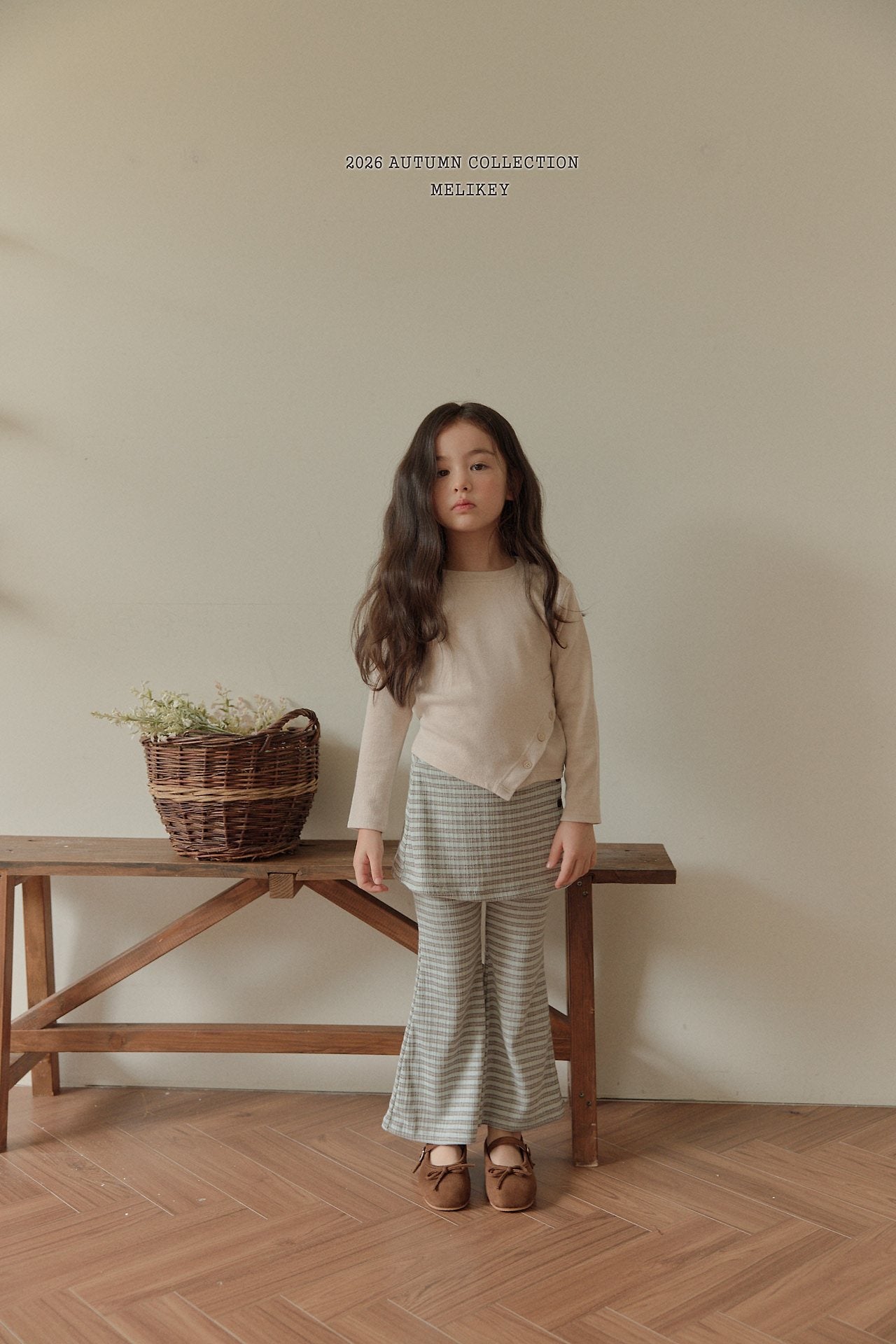 ［Melikey］Stripe wrap skirt pants