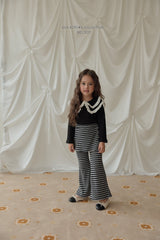 ［Melikey］Stripe wrap skirt pants