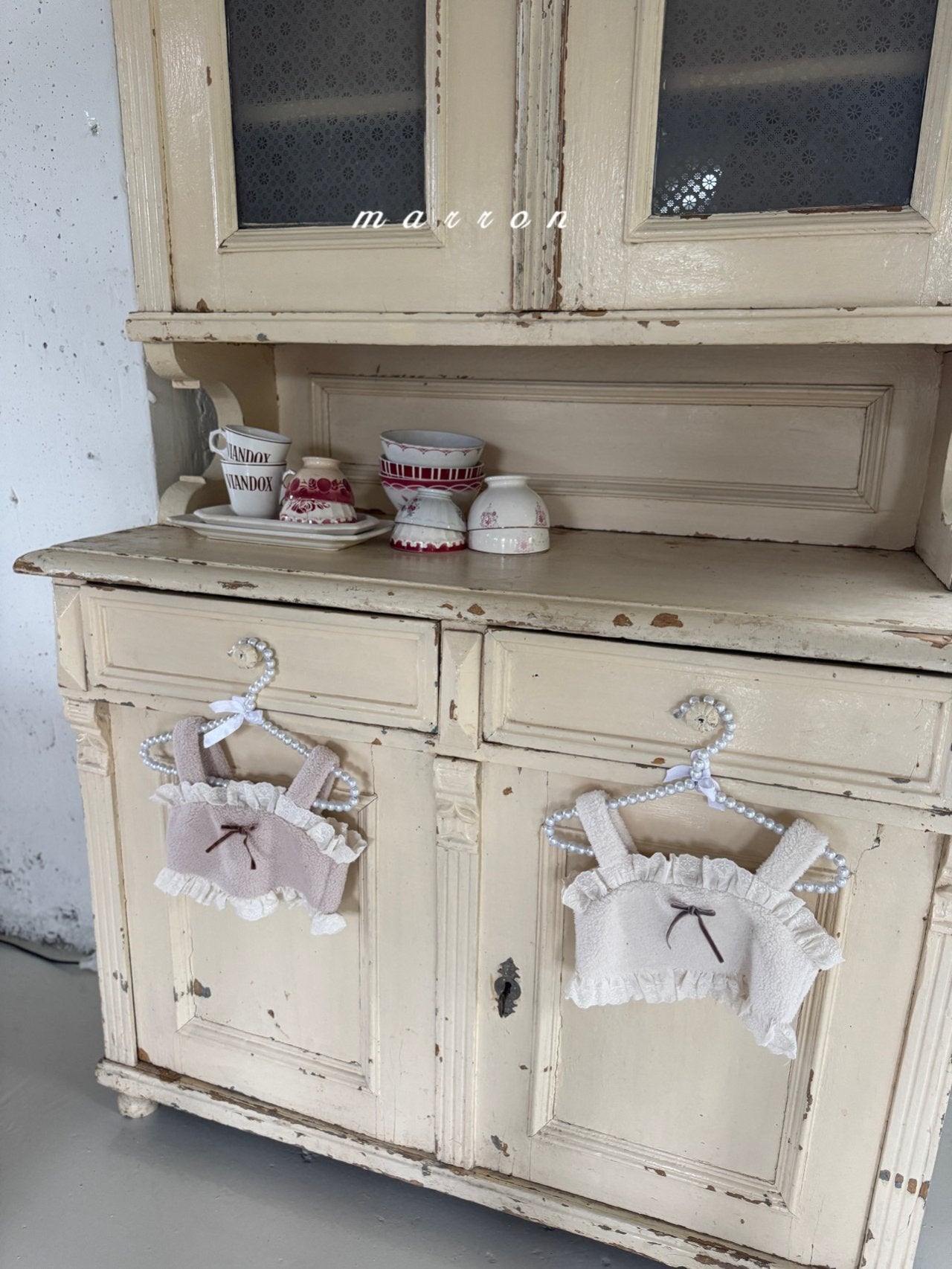 ［marron］Ribbon boa skirt