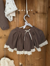 ［marron］Shirring ribbon skirt