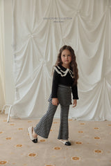 ［Melikey］Stripe wrap skirt pants