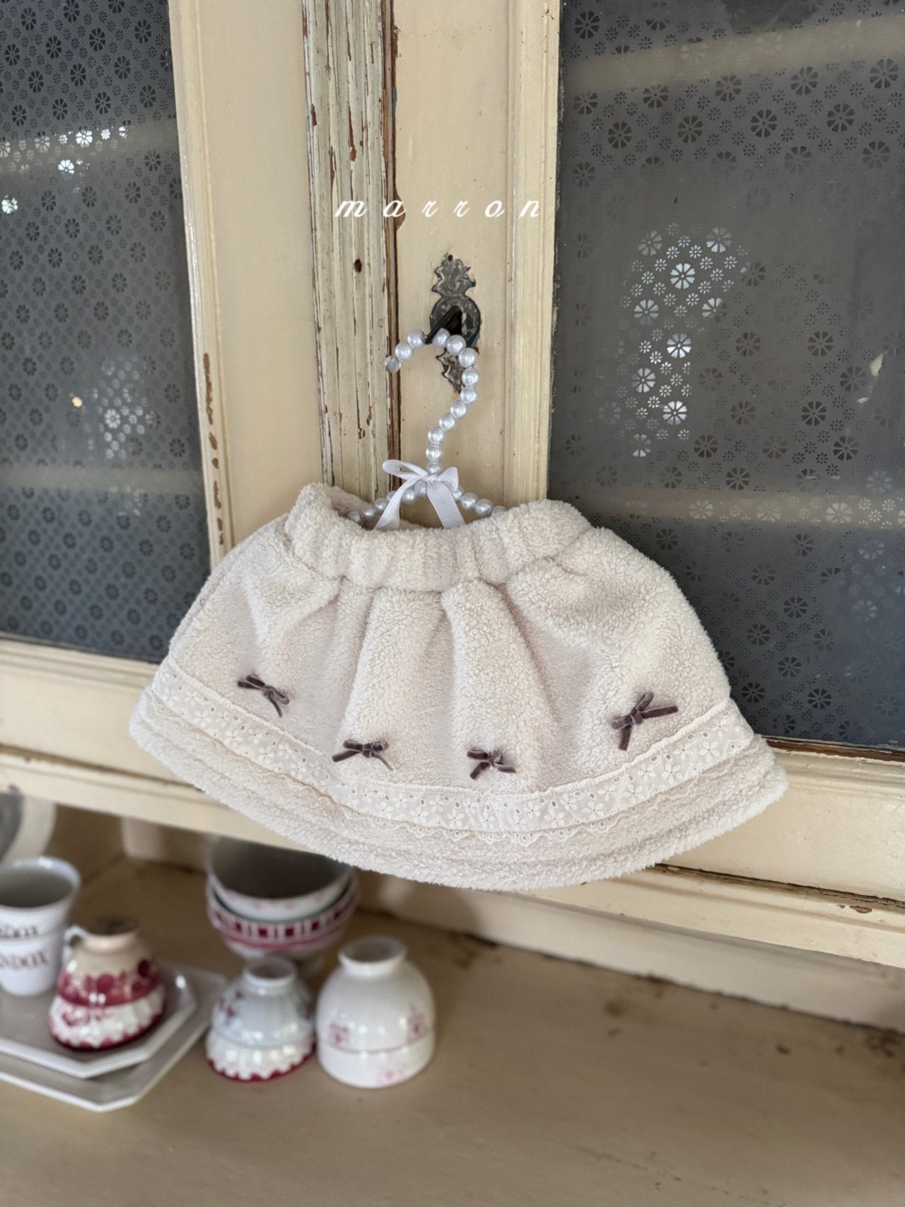 ［marron］Ribbon boa skirt