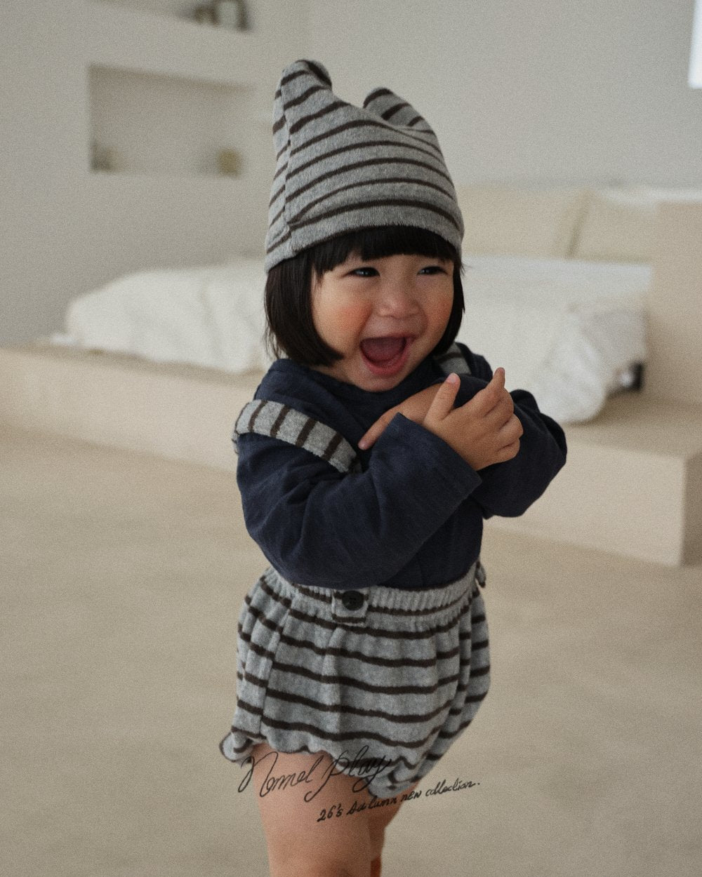［normalplay］Melody Stripe Suspender Bloomer