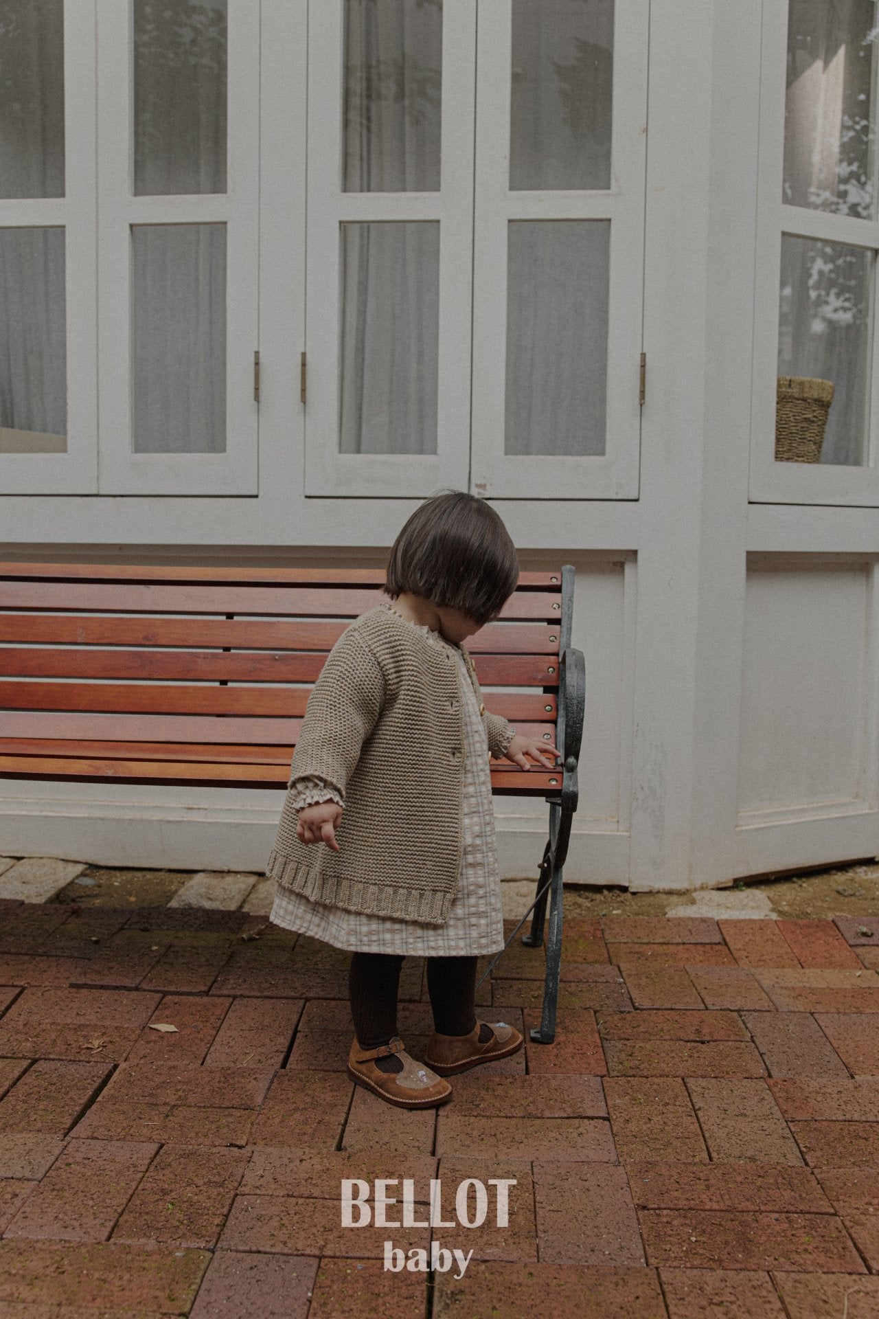 ［BELLOT］Peach check one-piece (baby)