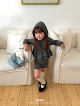 ［BANANAJ］Stripe frill hoodie