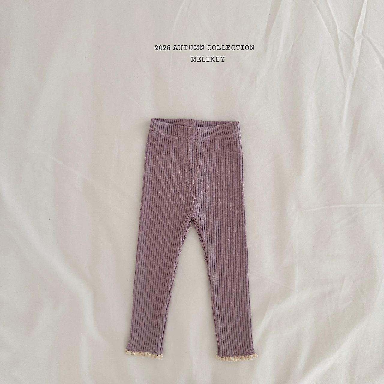 ［Melikey］Lace point rib leggings