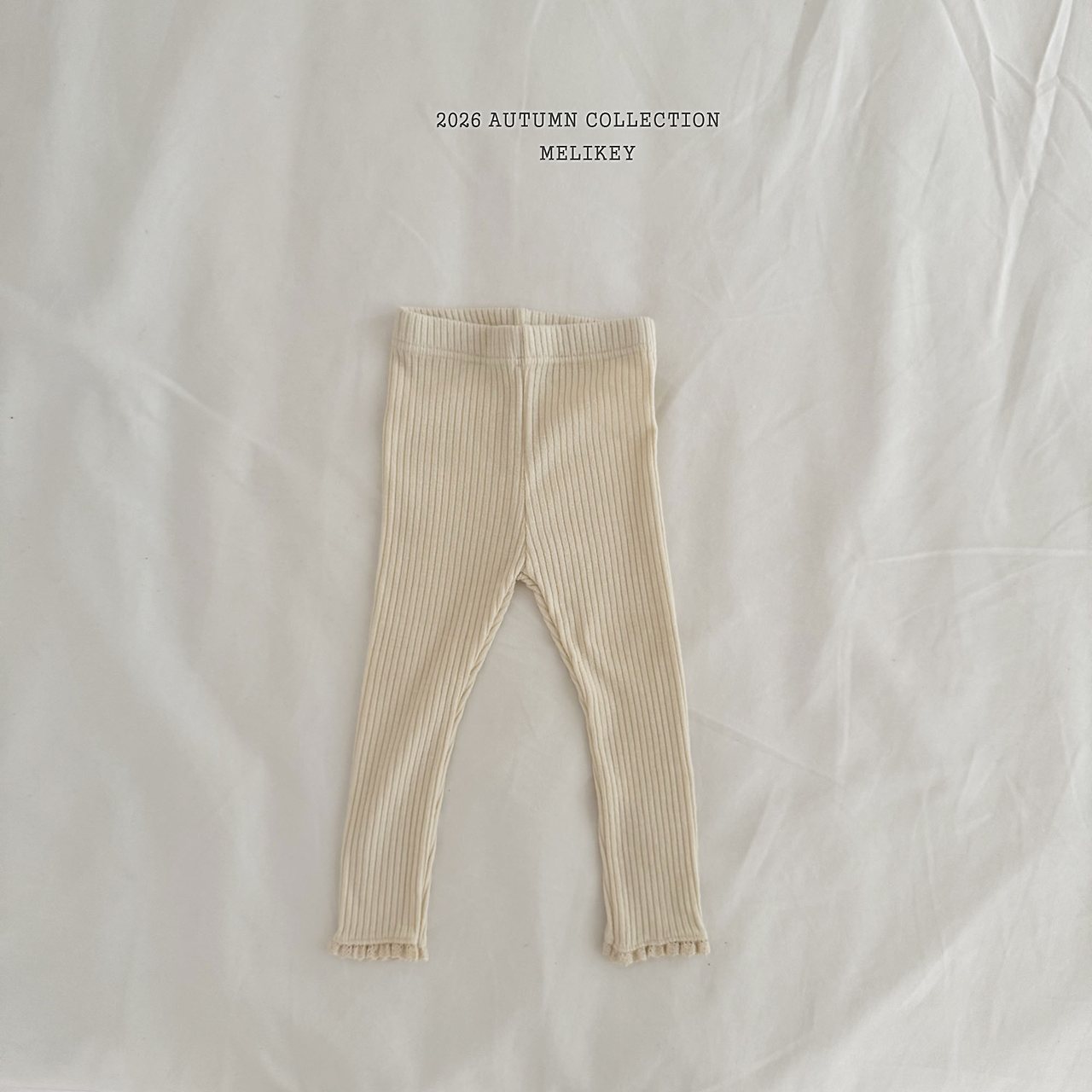 ［Melikey］Lace point rib leggings