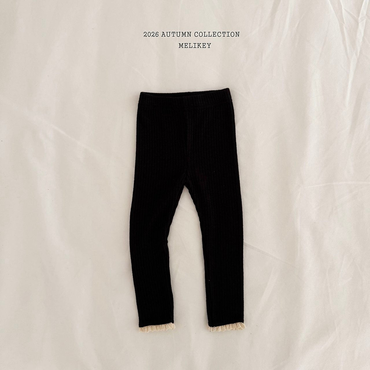［Melikey］Lace point rib leggings