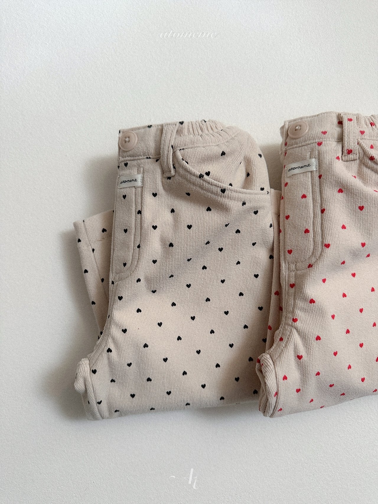 [atomeme] Heart Corduroy Pants