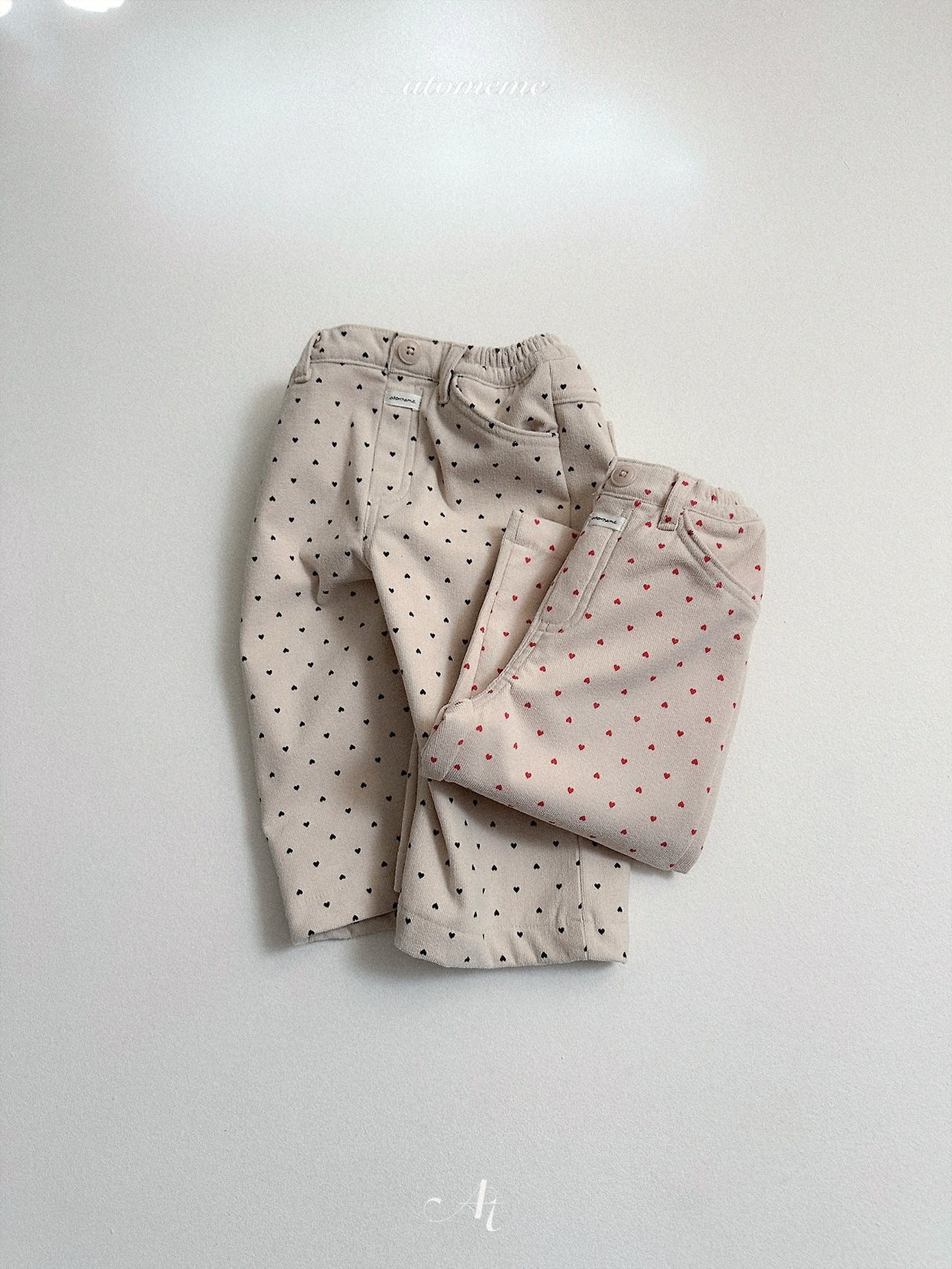 [atomeme] Heart Corduroy Pants