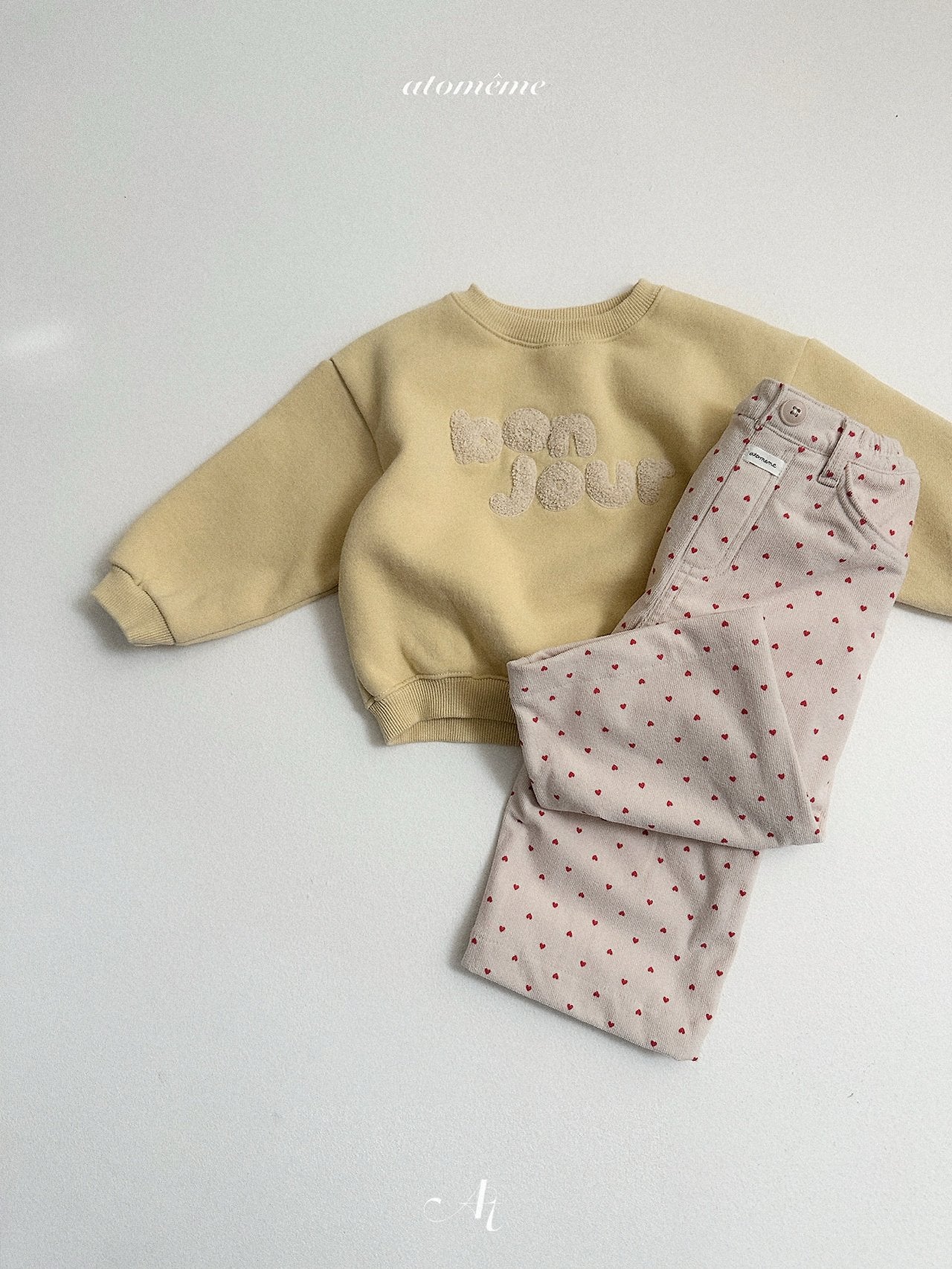 [atomeme] Heart Corduroy Pants