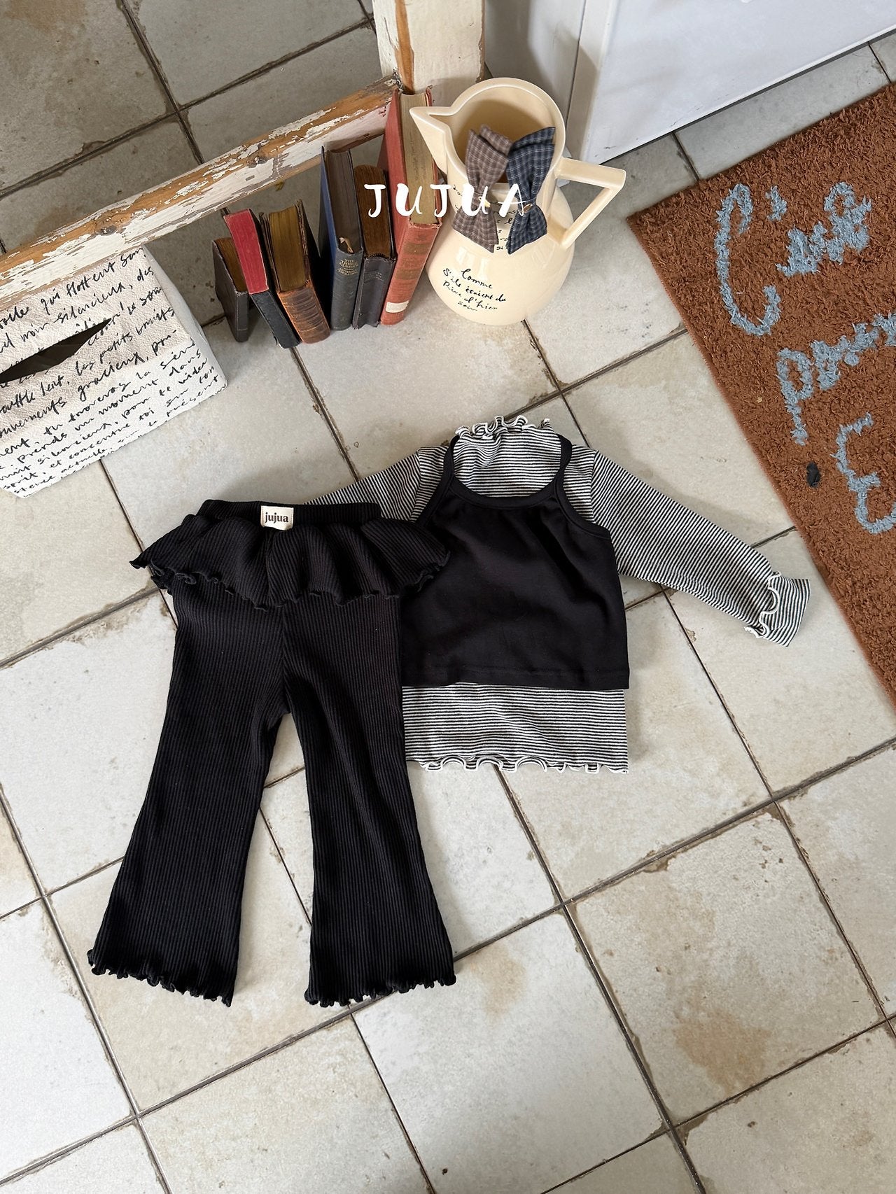 ［jujua］Stripe mellow tops