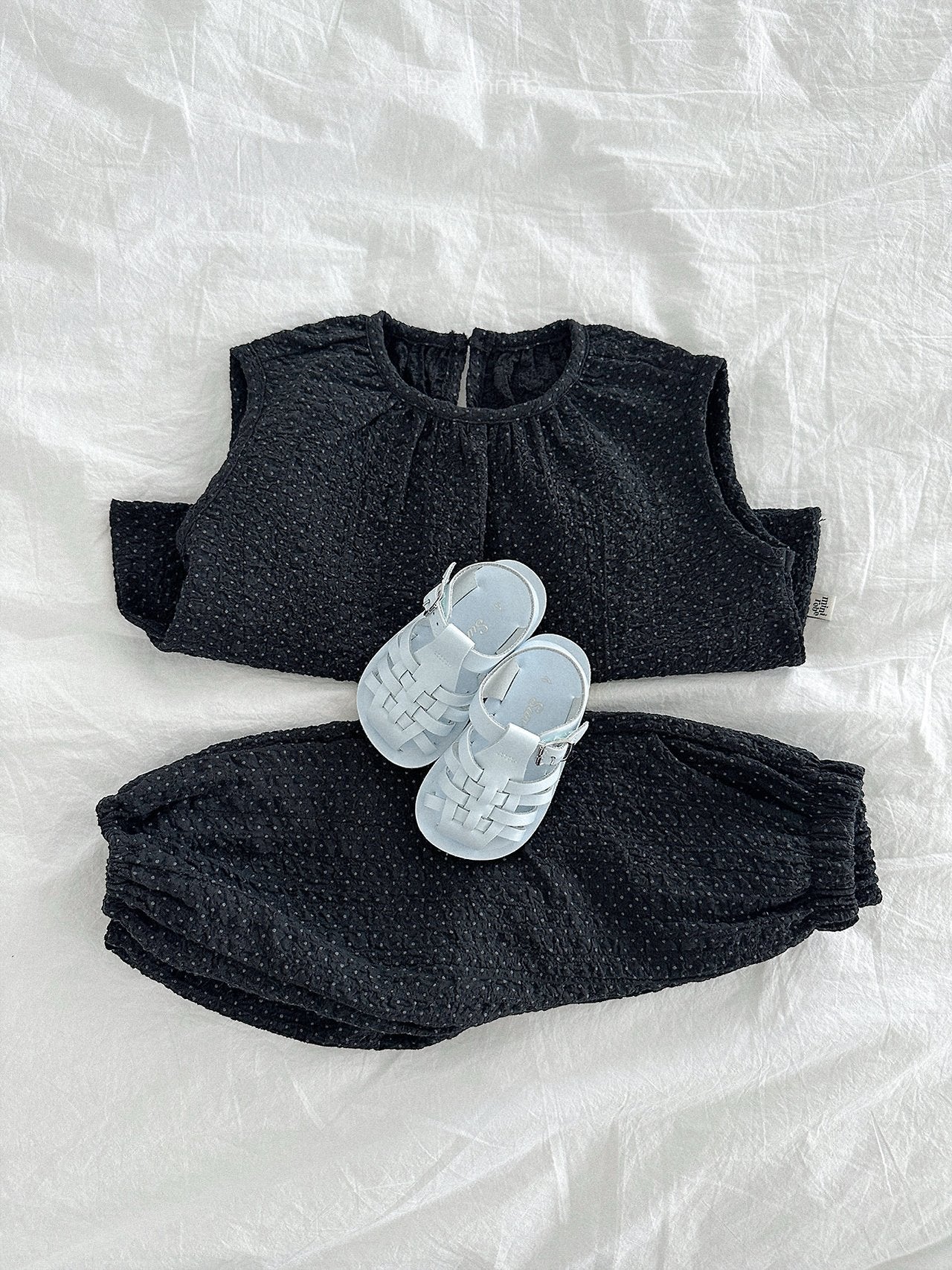 ［minirobe］Dot crinkle blouse