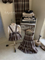 ［HIBYEBEBE］Brownie check bloomer skirt