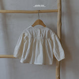 ［aladin］Lace shirring blouse