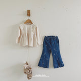 ［aladin］Ribbon denim flare pants