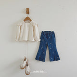 ［aladin］Ribbon denim flare pants