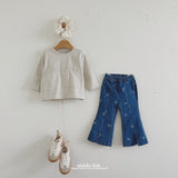 ［aladin］Ribbon denim flare pants