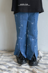 ［aladin］Ribbon denim flare pants